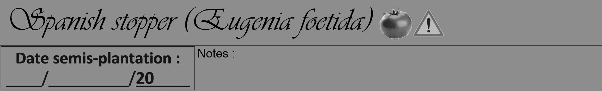 Étiquette de : Eugenia foetida - format a - style noire2viv avec comestibilité simplifiée