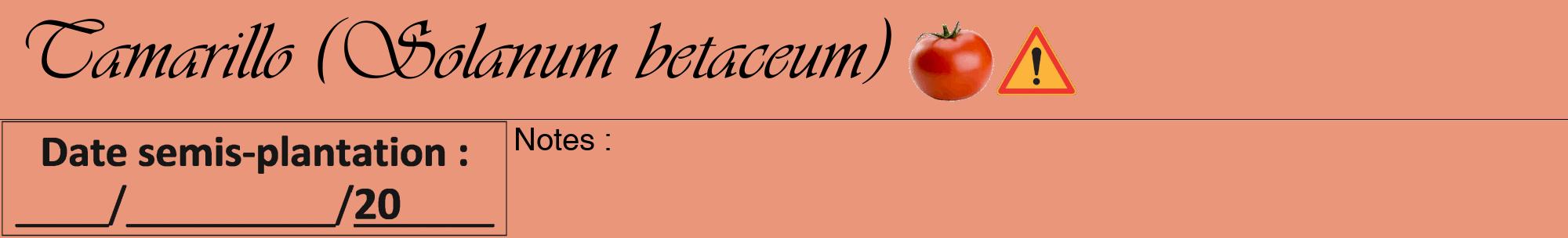 Étiquette de : Solanum betaceum - format a - style noire37viv avec comestibilité simplifiée