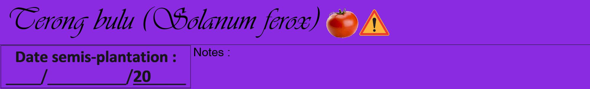Étiquette de : Solanum ferox - format a - style noire49viv avec comestibilité simplifiée