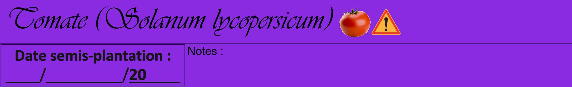 Étiquette de : Solanum lycopersicum - format a - style noire49viv avec comestibilité simplifiée