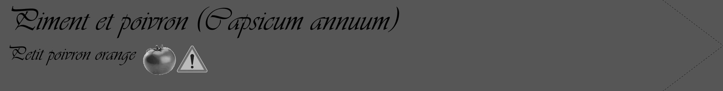 Étiquette de : Capsicum annuum Petit poivron orange - format c - style noire45_simple_simpleviv avec comestibilité simplifiée