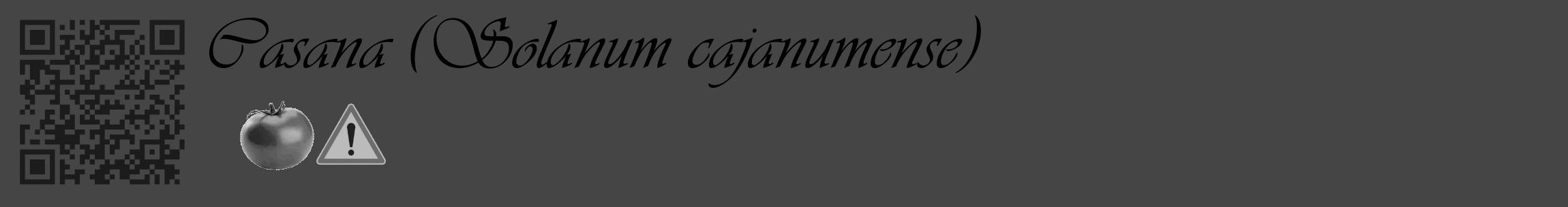 Étiquette de : Solanum cajanumense - format c - style noire58_basique_basiqueviv avec qrcode et comestibilité simplifiée
