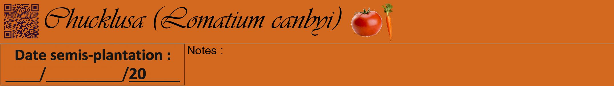 Étiquette de : Lomatium canbyi - format a - style noire31simpleviv avec qrcode et comestibilité simplifiée