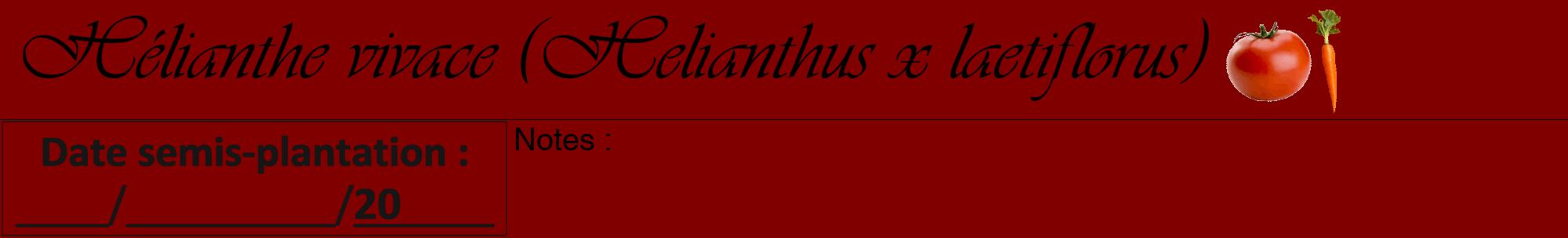 Étiquette de : Helianthus x laetiflorus - format a - style noire29viv avec comestibilité simplifiée