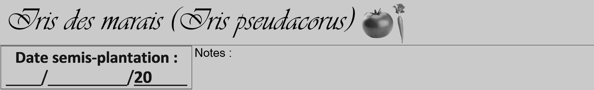 Étiquette de : Iris pseudacorus - format a - style noire21viv avec comestibilité simplifiée