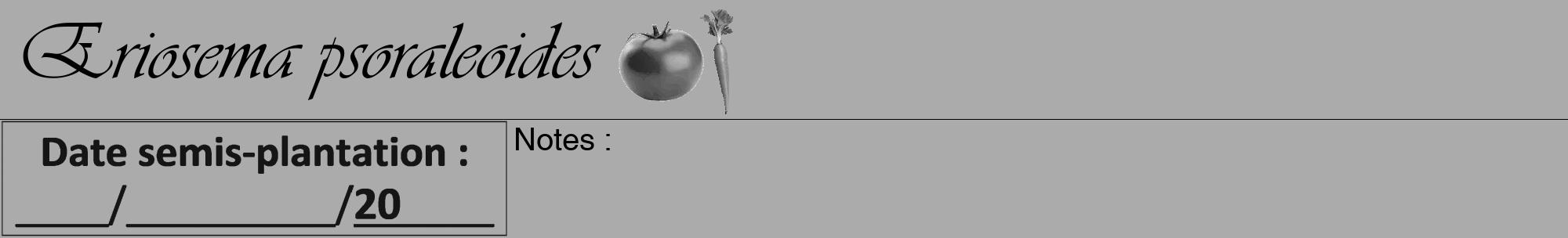 Étiquette de : Eriosema psoraleoides - format a - style noire37viv avec comestibilité simplifiée