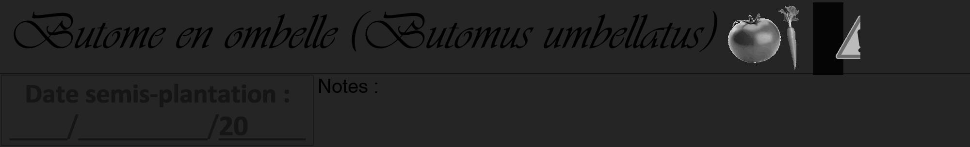Étiquette de : Butomus umbellatus - format a - style noire47viv avec comestibilité simplifiée