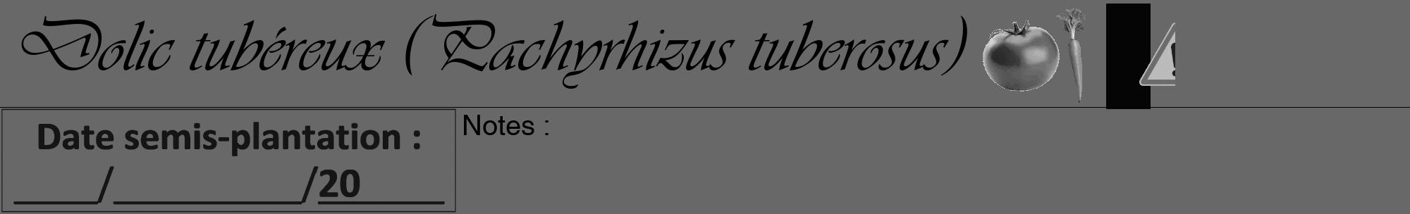 Étiquette de : Pachyrhizus tuberosus - format a - style noire43viv avec comestibilité simplifiée
