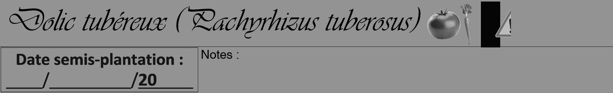 Étiquette de : Pachyrhizus tuberosus - format a - style noire44viv avec comestibilité simplifiée