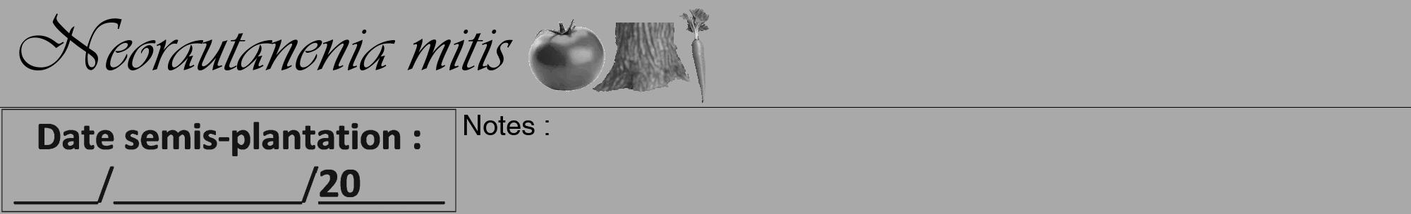 Étiquette de : Neorautanenia mitis - format a - style noire13viv avec comestibilité simplifiée
