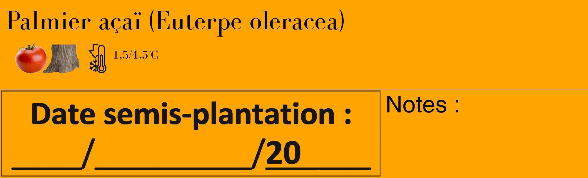 Étiquette de : Euterpe oleracea - format c - style noire22_basique_basiquebod avec comestibilité simplifiée