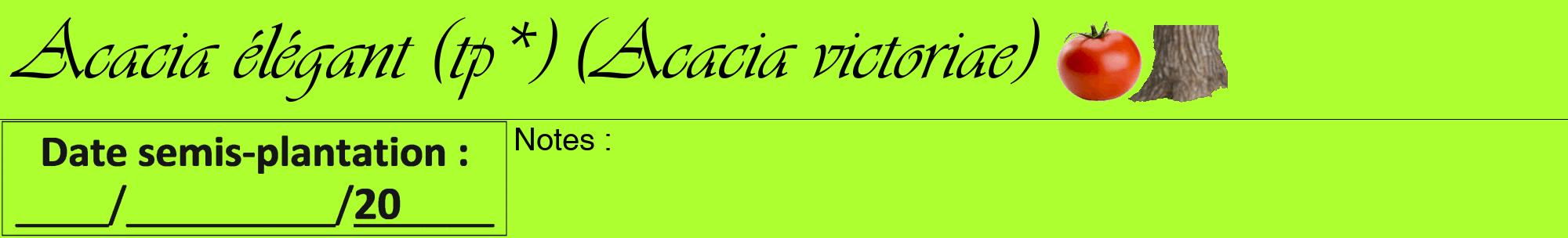 Étiquette de : Acacia victoriae - format a - style noire17viv avec comestibilité simplifiée