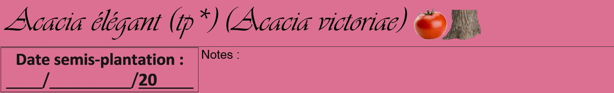 Étiquette de : Acacia victoriae - format a - style noire44viv avec comestibilité simplifiée