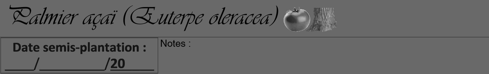 Étiquette de : Euterpe oleracea - format a - style noire11viv avec comestibilité simplifiée