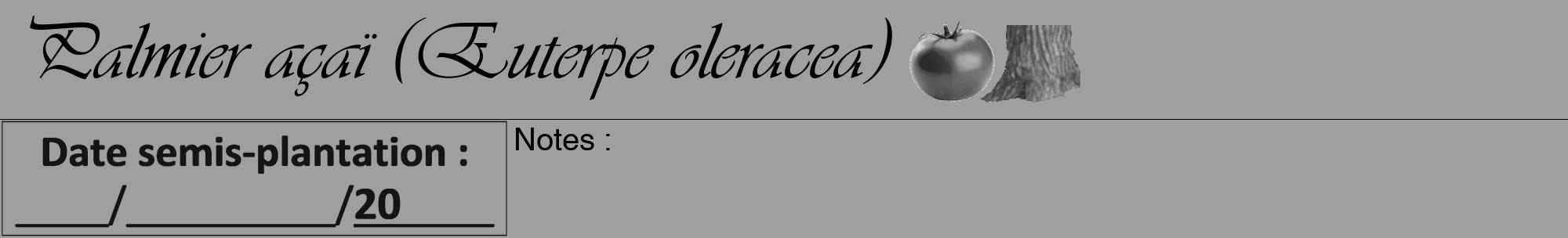 Étiquette de : Euterpe oleracea - format a - style noire24viv avec comestibilité simplifiée