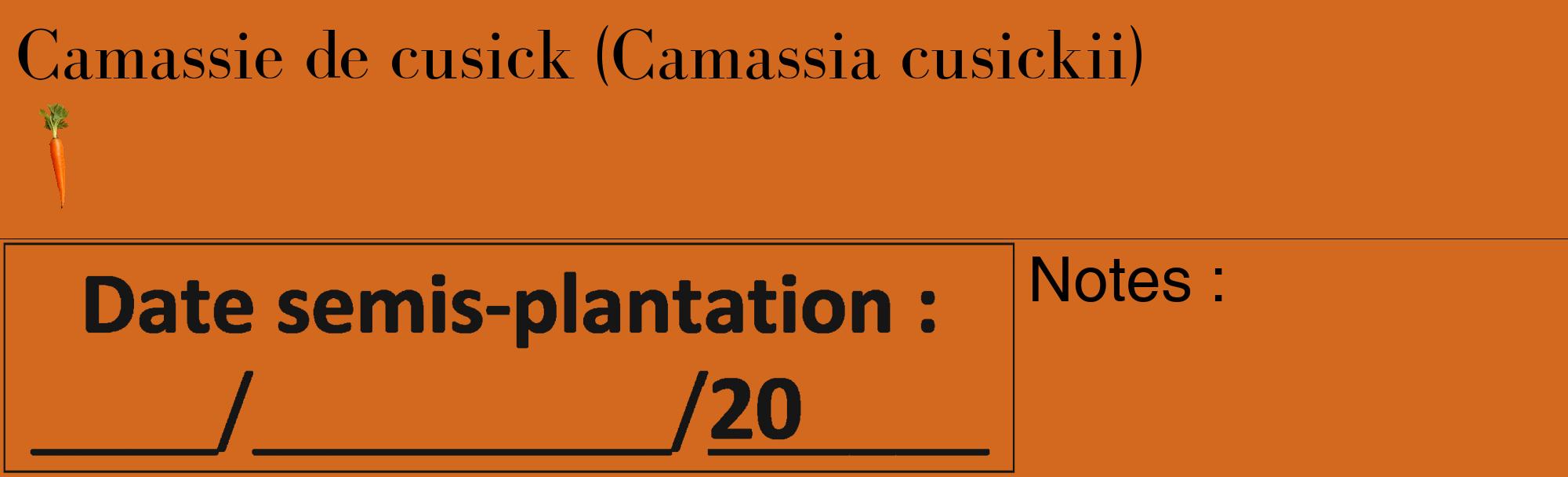 Étiquette de : Camassia cusickii - format c - style noire31_basique_basiquebod avec comestibilité simplifiée