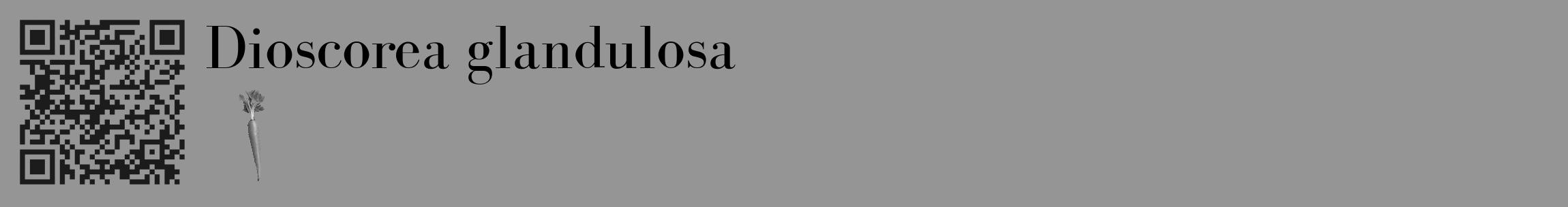 Étiquette de : Dioscorea glandulosa - format c - style noire16_basique_basiquebod avec qrcode et comestibilité simplifiée