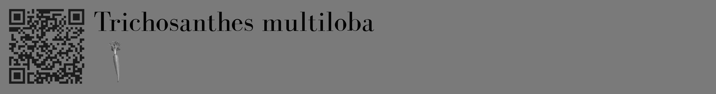 Étiquette de : Trichosanthes multiloba - format c - style noire3_basique_basiquebod avec qrcode et comestibilité simplifiée