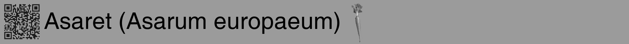 Étiquette de : Asarum europaeum - format a - style noire52hel avec qrcode et comestibilité simplifiée