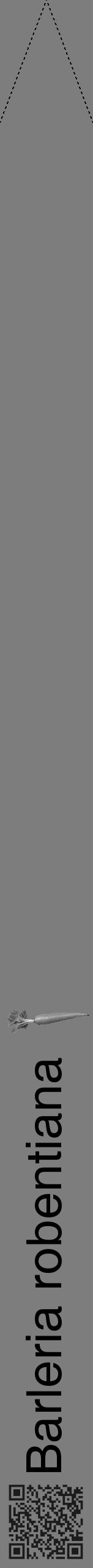 Étiquette de : Barleria robentiana - format b - style noire35hel avec qrcode et comestibilité simplifiée - position verticale