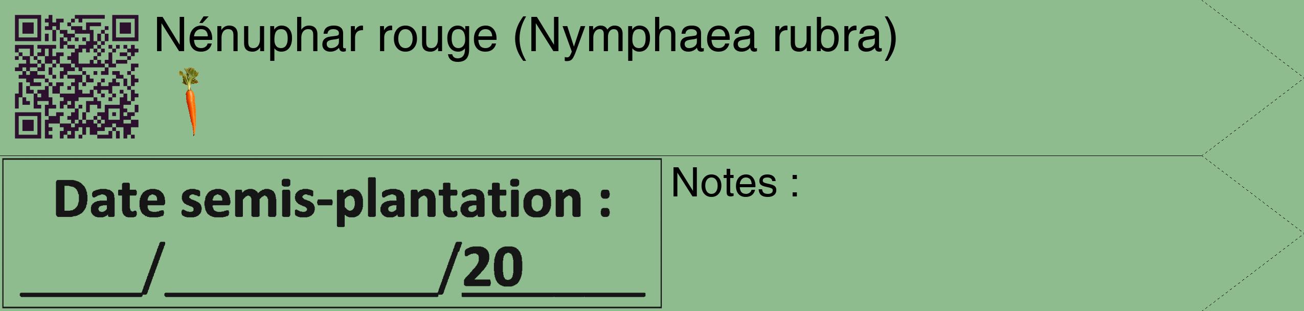 Étiquette de : Nymphaea rubra - format c - style noire13_simple_simplehel avec qrcode et comestibilité simplifiée