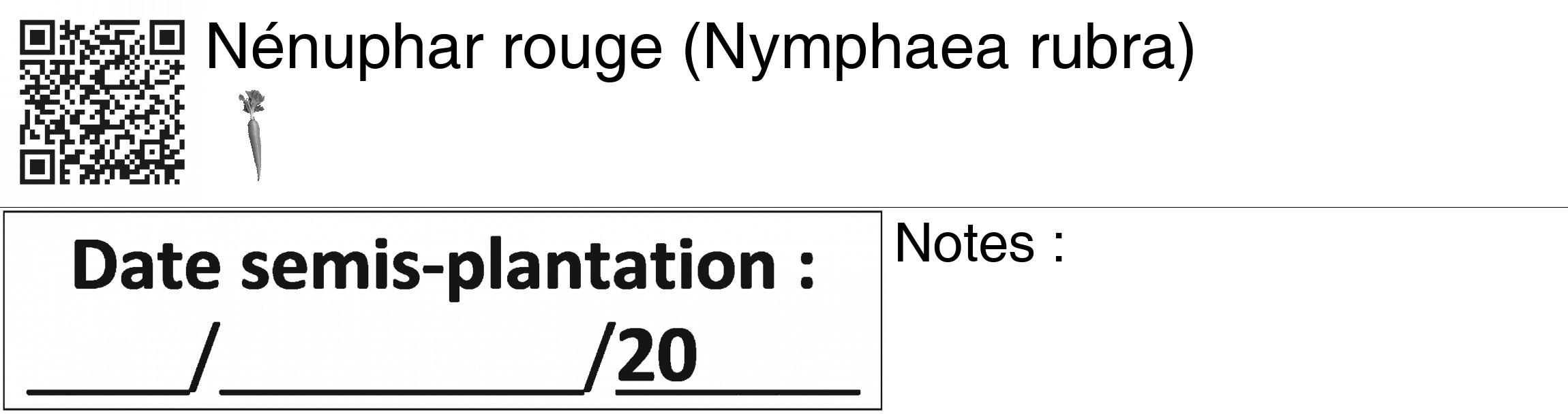 Étiquette de : Nymphaea rubra - format c - style noire60_basiquegrrvhel avec qrcode et comestibilité simplifiée