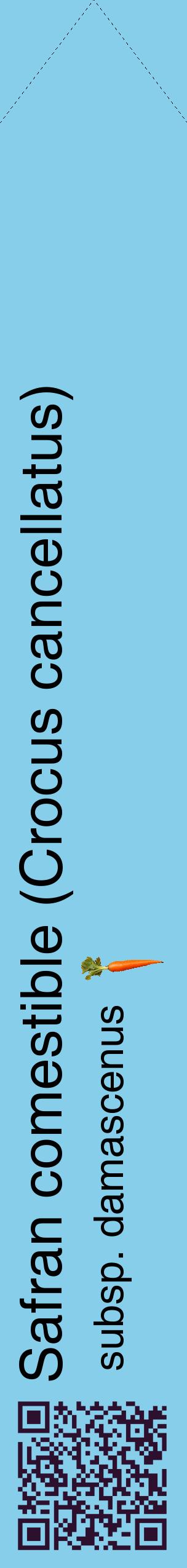 Étiquette de : Crocus cancellatus subsp. damascenus - format c - style noire1_simplehel avec qrcode et comestibilité simplifiée