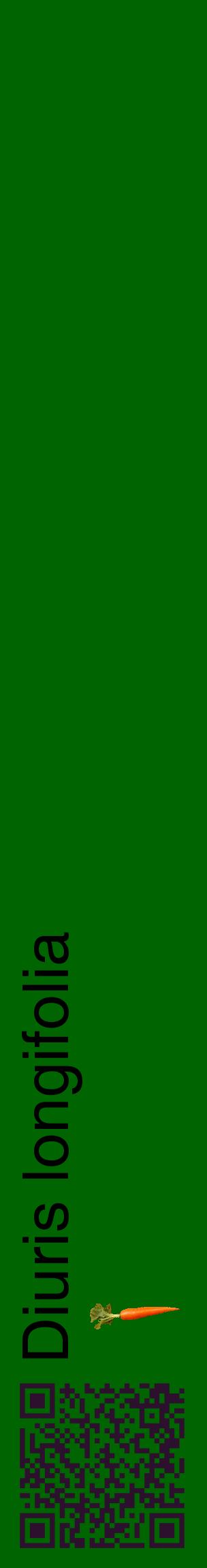 Étiquette de : Diuris longifolia - format c - style noire8_basiquehel avec qrcode et comestibilité simplifiée