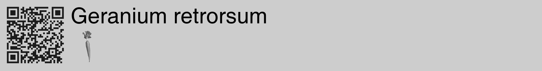Étiquette de : Geranium retrorsum - format c - style noire41_basique_basiquehel avec qrcode et comestibilité simplifiée