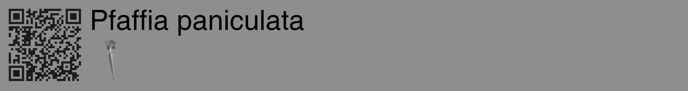 Étiquette de : Pfaffia paniculata - format c - style noire25_basique_basiquehel avec qrcode et comestibilité simplifiée