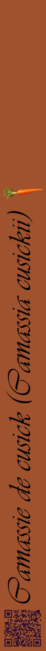 Étiquette de : Camassia cusickii - format a - style noire32viv avec qrcode et comestibilité simplifiée