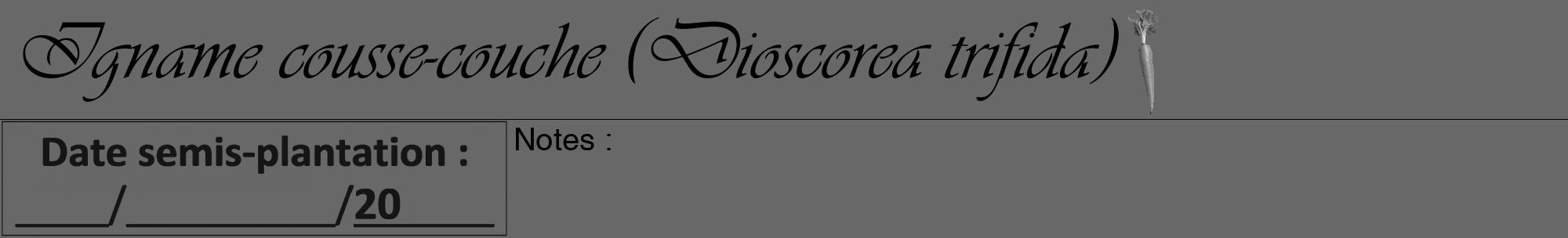 Étiquette de : Dioscorea trifida - format a - style noire43viv avec comestibilité simplifiée