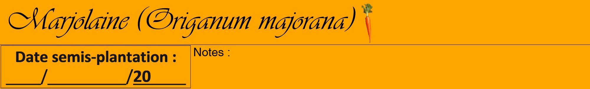 Étiquette de : Origanum majorana - format a - style noire22viv avec comestibilité simplifiée
