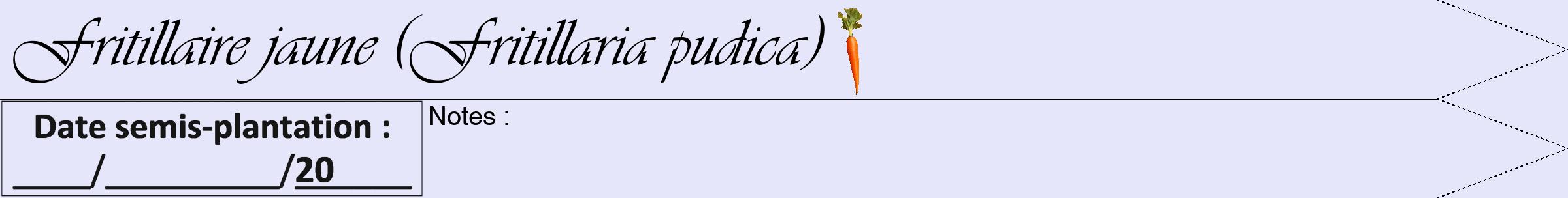 Étiquette de : Fritillaria pudica - format b - style noire55viv avec comestibilité simplifiée