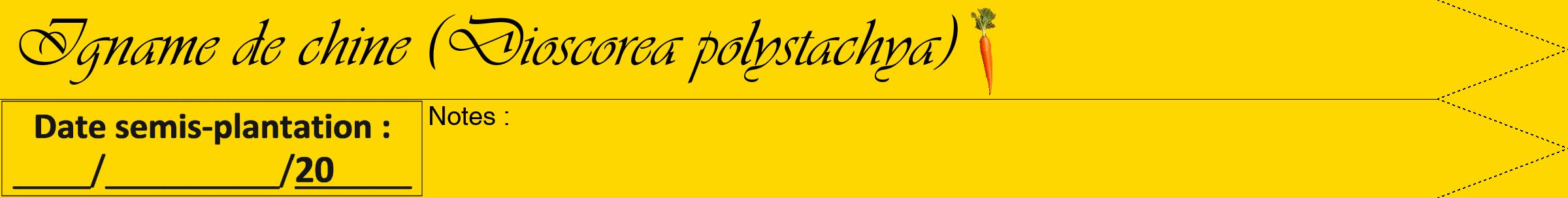 Étiquette de : Dioscorea polystachya - format b - style noire21simpleviv avec comestibilité simplifiée