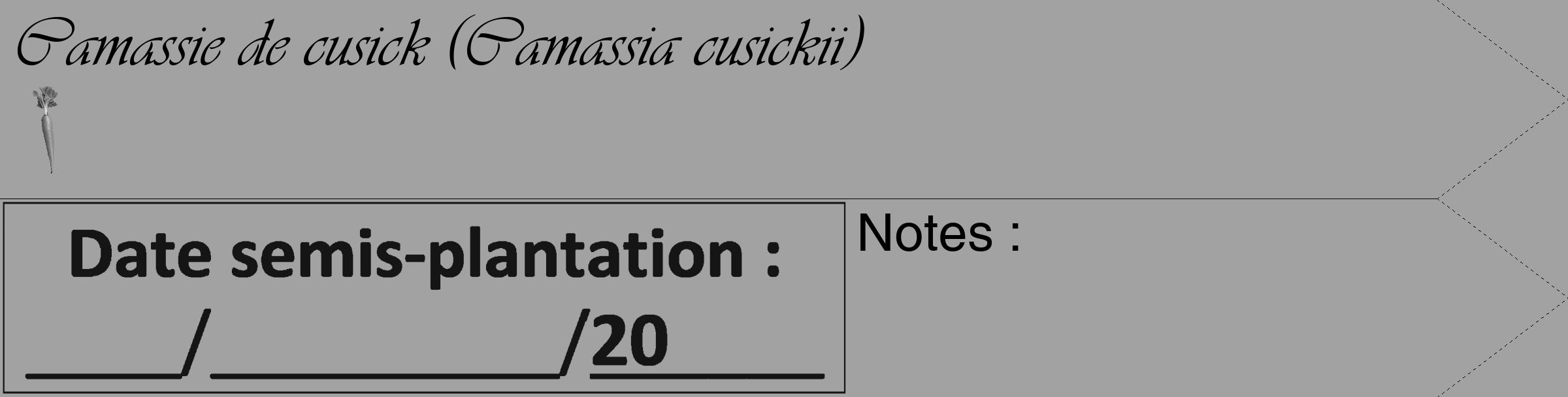 Étiquette de : Camassia cusickii - format c - style noire38_simple_simpleviv avec comestibilité simplifiée