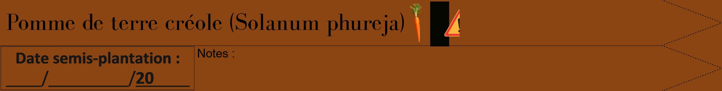 Étiquette de : Solanum phureja - format b - style noire30bod avec comestibilité simplifiée