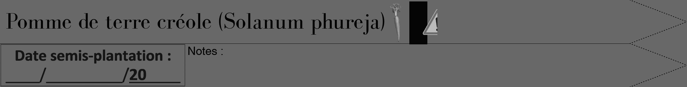 Étiquette de : Solanum phureja - format b - style noire6bod avec comestibilité simplifiée