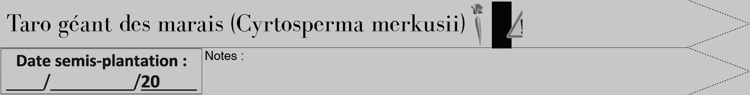 Étiquette de : Cyrtosperma merkusii - format b - style noire15bod avec comestibilité simplifiée