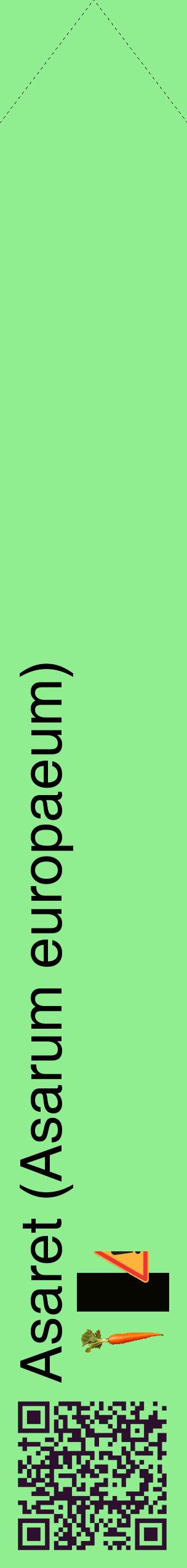 Étiquette de : Asarum europaeum - format c - style noire15_simplehel avec qrcode et comestibilité simplifiée