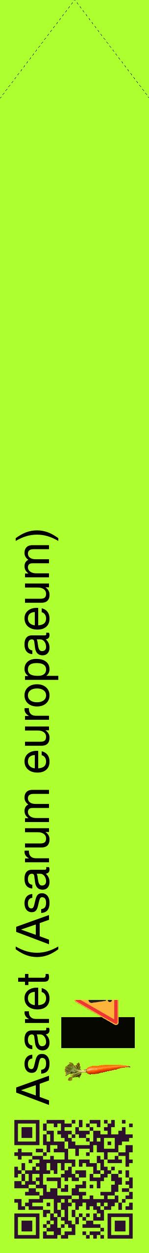 Étiquette de : Asarum europaeum - format c - style noire17_simplehel avec qrcode et comestibilité simplifiée