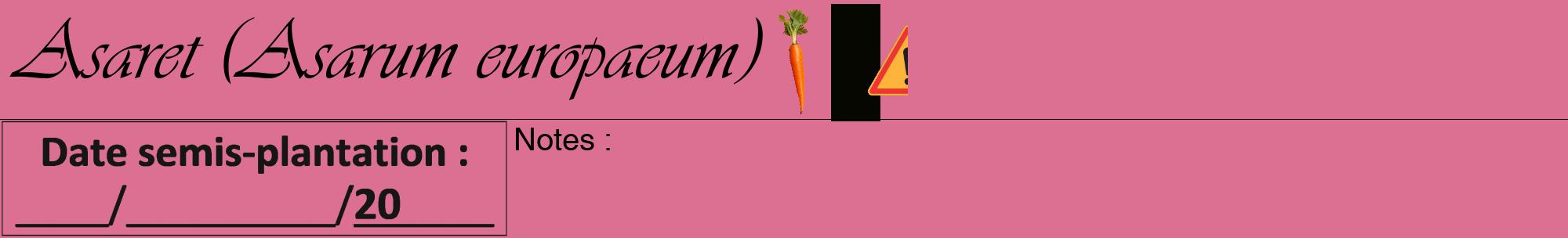 Étiquette de : Asarum europaeum - format a - style noire44viv avec comestibilité simplifiée