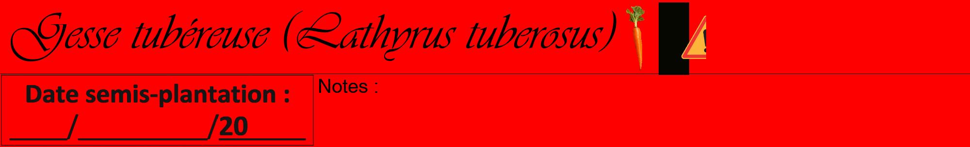 Étiquette de : Lathyrus tuberosus - format a - style noire27viv avec comestibilité simplifiée