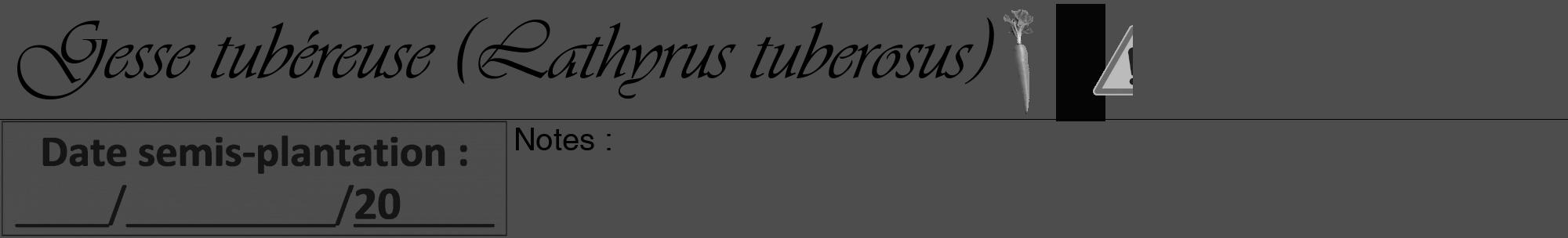 Étiquette de : Lathyrus tuberosus - format a - style noire28viv avec comestibilité simplifiée