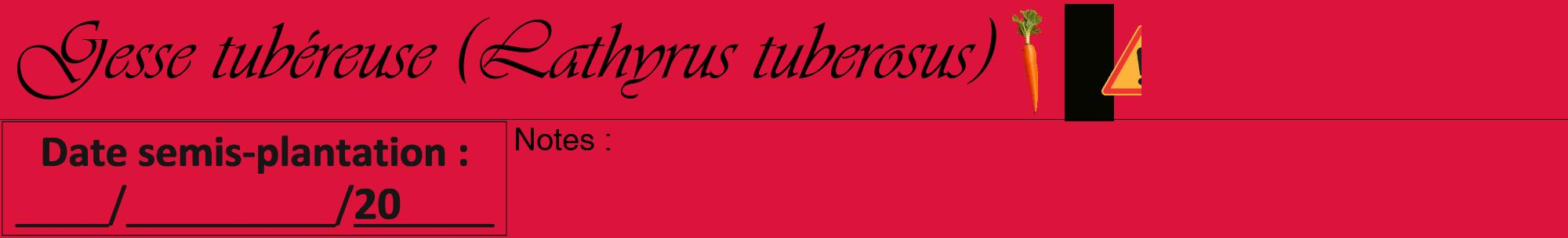 Étiquette de : Lathyrus tuberosus - format a - style noire36viv avec comestibilité simplifiée
