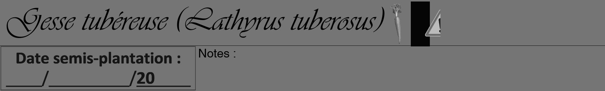 Étiquette de : Lathyrus tuberosus - format a - style noire5viv avec comestibilité simplifiée