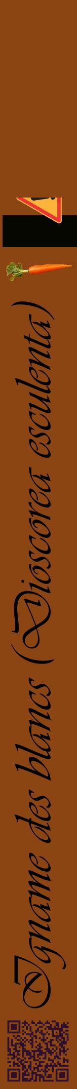 Étiquette de : Dioscorea esculenta - format a - style noire30viv avec qrcode et comestibilité simplifiée