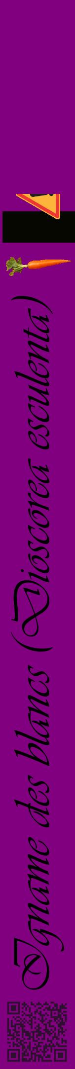 Étiquette de : Dioscorea esculenta - format a - style noire46viv avec qrcode et comestibilité simplifiée