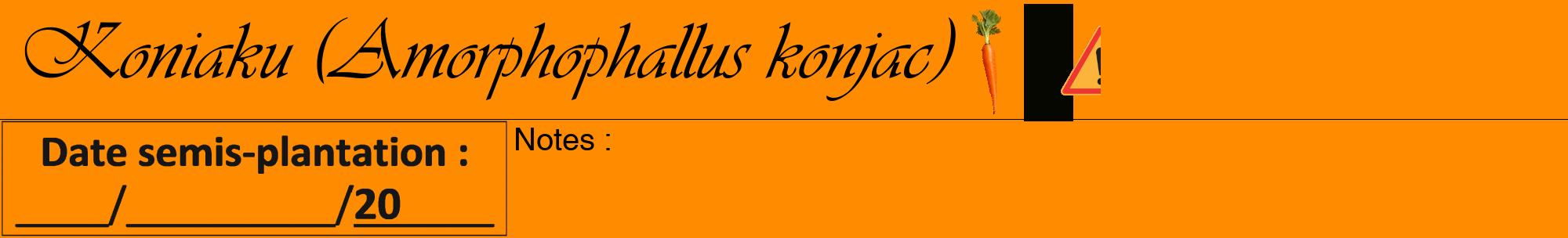 Étiquette de : Amorphophallus konjac - format a - style noire23viv avec comestibilité simplifiée
