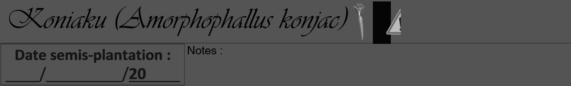 Étiquette de : Amorphophallus konjac - format a - style noire36viv avec comestibilité simplifiée